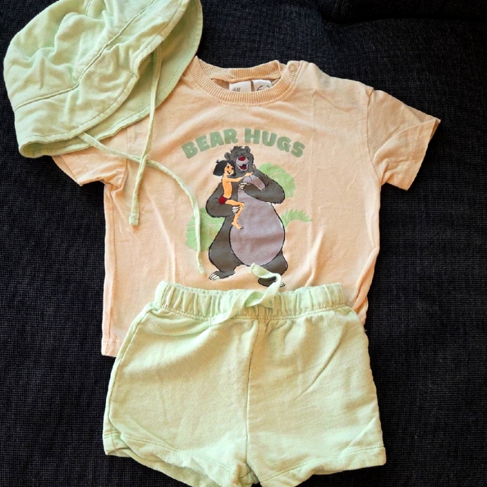Disney Graphic Tee and Shorts Set with Hat